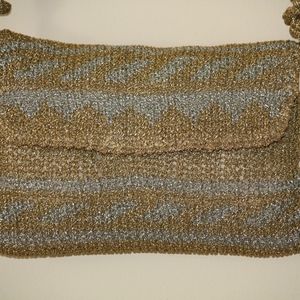 Gold crossover handbag